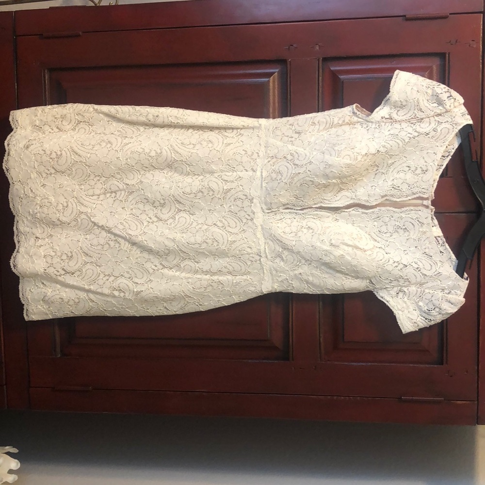 Encore by waters Ivory lace dress.